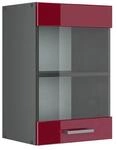 Vicco K&uuml;chenglasschrank R-Line Glash&auml;ngeschrank Bordeaux Hochglanz/Anthrazit 40 cm