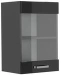 Vicco K&uuml;chenglasschrank R-Line Glash&auml;ngeschrank Schwarz Hochglanz/Anthrazit 40 cm