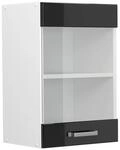 Vicco K&uuml;chenglasschrank R-Line Glash&auml;ngeschrank Schwarz Hochglanz/Wei&szlig; 40 cm