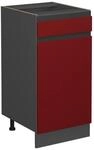 Vicco K&uuml;chenunterschrank R-Line Rot/Anthrazit 40 cm J-Shape ohne Arbeitsplatte