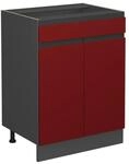 Vicco K&uuml;chenunterschrank R-Line Rot/Anthrazit 60 cm J-Shape mit Schublade ohne