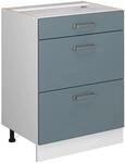 Vicco K&uuml;chenunterschrank R-Line Blau-Grau/Wei&szlig; 60 cm mit Schubladen ohne