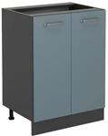 Vicco K&uuml;chenunterschrank R-Line Blau-Grau/Anthrazit 60 cm ohne Arbeitsplatte