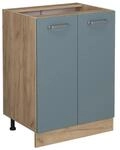 Vicco K&uuml;chenunterschrank R-Line Blau-Grau/Goldkraft Eiche 60 cm ohne Arbeitsplatte