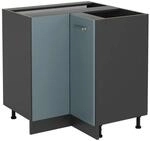 Vicco Eckunterschrank R-Line Blau-Grau/Anthrazit 76 cm ohne Arbeitsplatte