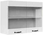Vicco K&uuml;chenglasschrank R-Line Glash&auml;ngeschrank Wei&szlig; Landhaus/Wei&szlig; 80 cm
