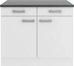 OPTIFIT Oslo214 K&uuml;chen-Unterschrank 100 cm Feinstruktur Wei&szlig;