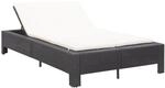vidaXL 2-Personen-Sonnenliege mit Auflage Schwarz Poly Rattan Modell 1