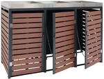 MCW 2er-/4er-M&uuml;lltonnenverkleidung K14 Walnuss-Holzoptik 124x146x102cm