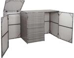 MCW 3er-M&uuml;lltonnenverkleidung E25 3x120l Grau 110x195x66cm