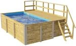Weka Massivholzpool 595 Gr.1 Technikraum/Sonnendeck 49 x 309 x 203 cm Blau