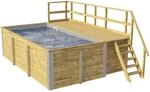 Weka Massivholzpool 595 Gr.1 Technikraum/Sonnendeck 490x309x203 cm Hellgrau