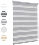 Sekey Doppelrollo Klemmfix ohne Bohren f&uuml;r Fenster Blickdicht 40x100cm Grau