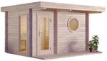 Finntherm Gartensauna Feldkirch-70 Naturbelassen 421 x 344 cm Wandst&auml;rke 70 mm
