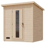 Chillroi 38 mm Saunahaus Melo 2 Naturbelassen mit Ofen 9kW mit Steuerung