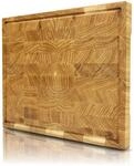 holz4home Premium Schneidebrett Stirnholz aus Eiche M