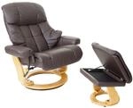 MCA Relaxsessel Calgary XXL Echtleder 180kg Belastbar Braun Naturbraun