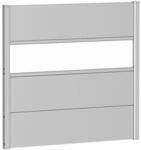 Biohort Wandpaneel Sichtschutz m. Acrylglas 100 cm x 90 cm Silber-Metallic