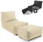 mokebo Sitzsack mit Hocker mit Wasserabweisender Schutzh&uuml;lle Der Sundowner Bean Bag