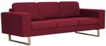 vidaXL 3-Sitzer-Sofa Stoff Weinrot