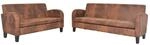 vidaXL Sofa-Set 2-Tlg Kunstleder in Wildleder-Optik Braun