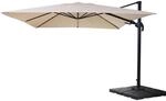 MCW Ampelschirm A96 3x4m Alu Creme mit St&auml;nder