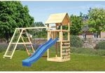 Karibu Spielturm Lotti mit Doppelschaukel Kletterger&uuml;st Kletterwand Rutsche...