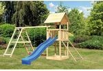 Karibu Spielturm Lotti mit Doppelschaukel, Netzrampe, Kletterger&uuml;st&Rutsche...