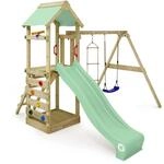 Wickey Spielturm FreeFlyer Kletterger&uuml;st mit Rutsche Pastellgr&uuml;n