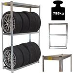 TRUTZHOLM Reifenregal F&uuml;r 8 R&auml;der 180x120x40 cm 795 kg