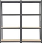Juskys 2er Set Lagerregal Easy 160 x 80 x 40 cm Grau