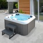 Home Deluxe Outdoor Whirlpool Sea Star Pure 180 x 160 x 79 cm Dunkelgrau-Wei&szlig;