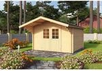 Lasita Holz-Gartenhaus Viljandi 34 Natur 339,7 cm x 445 cm mit Anbaudach