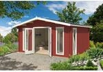 Lasita Holz-Gartenhaus Elgin 44 Satteldach Schwedenrot Lasiert 480 cm x 360 cm