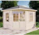 Alpholz Gartenhaus Monica-40 Natur 300 cm x 300 cm mit Spitzdach impr&auml;gniert