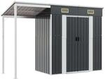 vidaXL Gartenhaus mit Schleppdach Anthrazit 277x110,5x181 cm Stahl 1843683