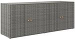 vidaXL Gartenschrank Grau 198x55,5x80 cm Poly Rattan