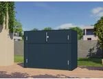 Bertilo Gartenschrank HPL Sideboard 155 cm x 75 cm x 116 cm Anthrazit FSC&reg;