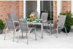 Merxx Amalfi di Lusso Set 7 -tlg. 6 Stapelsessel Gartentisch 200 (300)x 100 cm