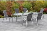 Merxx Gartenm&ouml;bel-Set Amalfi di Lusso 7-teilig Semi Ausziehtisch Anthrazit
