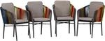 Acamp Set 4x Armsessel Manhattan Anthrazit-Multicolor