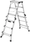 Hailo Teleskop-Doppelstufenleiter D100 TL TopLine 131 cm x 52 cm x 124 cm Alu