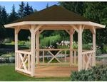 Palmako Holz-Pavillon Betty Braun impr&auml;gniert 337 cm x 337 cm ohne Fu&szlig;boden