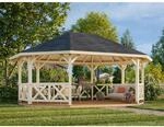 Palmako Holz-Pavillon Betty Natur unbehandelt 617 cm x 467 cm ohne Fu&szlig;boden
