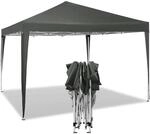 WOLTU Pavillon Pop-Up Wasserdichter Sonnenschutz 3 x 3 m Grau