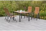 Merxx Athos Set 5-tlg mit Gartentisch Ausziehbar 150/200 x 90cm Aluminium Akazie