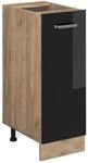 Vicco Apothekerschrank R-Line Schwarz Hochglanz/Goldkraft Eiche 30 cm ohne