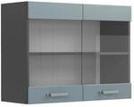 Vicco K&uuml;chenglasschrank R-Line Glash&auml;ngeschrank Blau-Grau/Anthrazit 80 cm