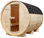 Artsauna Fasssauna Spitzbergen 220 cm f&uuml;r 6 Personen mit 8 kW Saunaofen