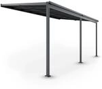 Juskys Aluminium Terrassendach Borneo 4,9x3m mit Doppelstegplatten Dunkelgrau